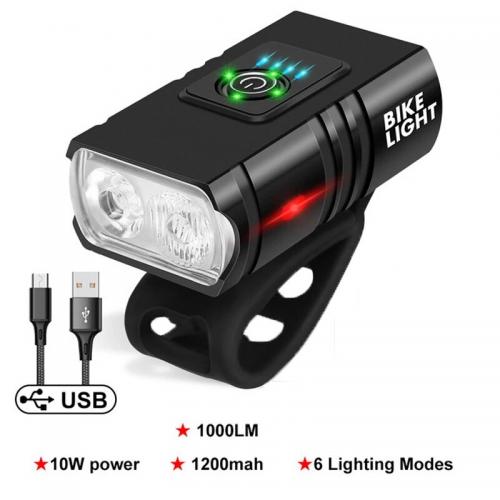 300LM Bike Light Headlight Bicycle Flashlight LED USB Rechargeable Torch Cycling Front Lamp High Beam