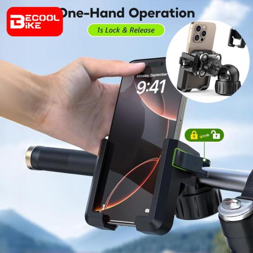 Motorcycle Phone Mount with Vibration Dampener - 30s Tool-Free Install & Quick Lock, Universal for Bike MTB BC-B850 