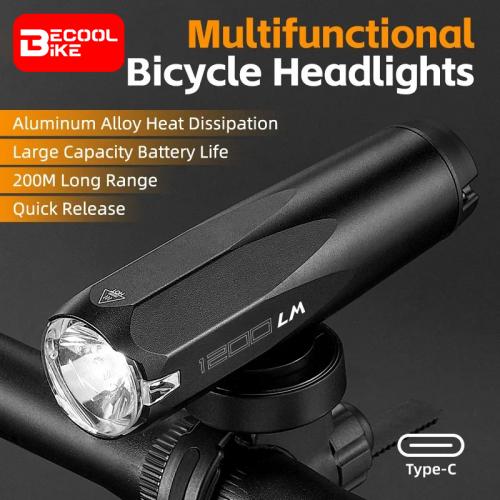 Bicycle Headlights 600/900/1200LM Intelligent Light Sensing Front Light Dual Mount Type-C Rechargeable Flashlights BC-FL1737 