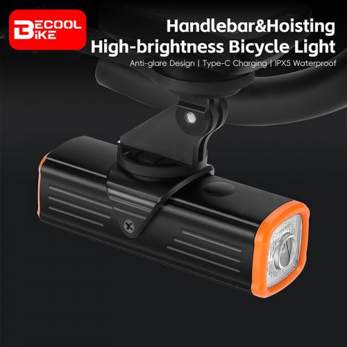 Bike Light 600LM Handlebar&Hoisting Bicycle Headlight IPX5 Waterproof Type-C Charging Cycling Front Light Flashlight BC-FL1802