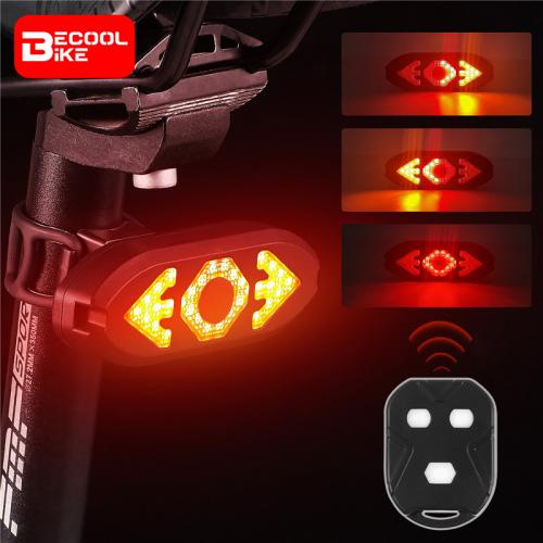 Bicycle Rechargeable Rear Light Remote Control Directional Beep Lights Turn Acousto-Optic Signal Wireless Flashing BC-TL5559