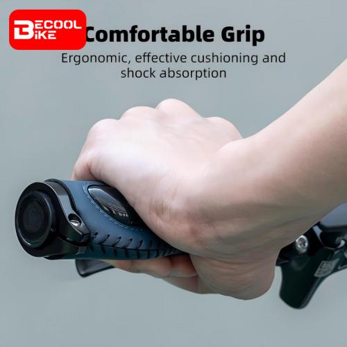 Bike Grips Shockproof Soft Liquid Silicone Bicycle Handlebar Grips Bilateral Locked PU Leather MTB Road Cycling Grips BC-GR6392