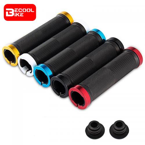 Bicycle Rubber Grips Alloy Lock Non-Slip Rubber Bicycle Handlebar Grips Double Aluminum Lock on Locking Bicycle Handlebar Grips BC-GR6652