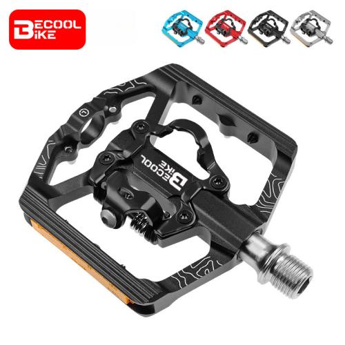 Self-locking Bike Pedal 3 Bearings Wide Ultralight Anti-slip CNC MTB SPD Pedal Aluminium Alloy Bicycle Pedals BC-PD511