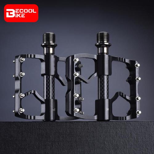 Bicycle Pedals Road Bike Flat Pedals Lightweight Carbon Fiber Sleeve 3 Bearings Aluminum Pedal BMX Cycling Pedal BC-PD528