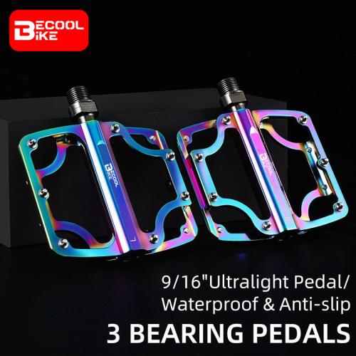Colorful Bicycle Pedals 3 Bearings CNC Ultralight MTB Road Bike Part Anti-slip Flat BMX Pedals Cycling Accessories BC-PD530