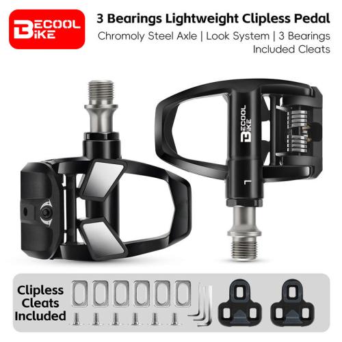 Road Bike Pedals Nylon Bicycle Locking Pedals Cycling Bearing Cleats Clipless Pedal Look System With Locking Plates BC-PD533