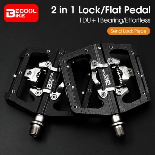 Lock Flat Double-sided Pedals 2 In 1 DU Bearings MTB Pedals Anti-slip Dual-use Bicycle Pedals Cycling Accessories BC-PD536