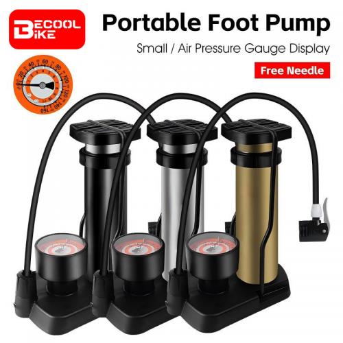 Ultra-light MTB Road Bike Gauge Pump Portable Cycling Air Inflator Foot Pump 120Psi High Pressure Bicycle Tire Pump BC-PP1004