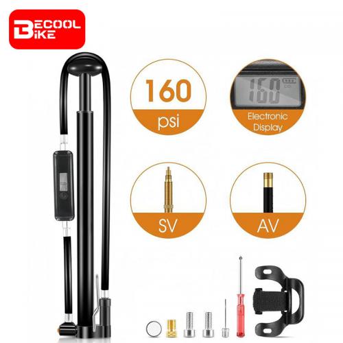 Bicycle Parts 160psi Presta and Schrader Valves Bike Mini Bicycle Portable Air Pump with Electronic Watch BC-PP1010