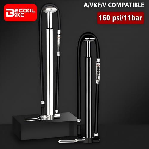 160PSI High Pressure Bicycle Pump Cycling Air Inflator MTB Bike Floor Pump With Pressure Gauge AV/FV Bike Tire Pump BC-PP1011