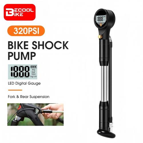 320psi High Pressure Bike Air Shock Pump With Digital Gauge For Fork & Rear Suspension Schrader Valve MTB Bicycle BC-PP1013
