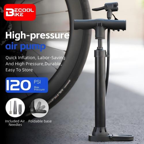 Bicycle Air Pump 120PSI High-Pressure Cycling Pump Portable Tire Pump MTB Road Bike Tire Inflator Cycling Accessory BC-PP1015