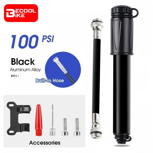 Bike Pump 100PSI Portable Schrader Presta Valve Inflator Aluminum Alloy Bicycle Hand Air Pump Tire Inflator BC-PP1025