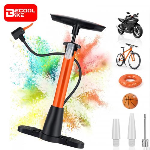 High Pressure Bicycle Air Pump With Pressure Gauge 120 PSI Stainless Steel Floor Pump MTB Road Bike Tire Inflator BC-PP1030