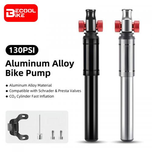 Portable Bicycle Pump Aluminum Alloy Portable Pump High Pressure With Hose SchraderPresta Valves MTB Road Bike Pump BC-PP1035