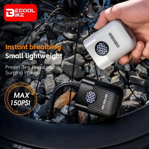 Bicycle Pump Mini Electric Air Pump 150 PSI Portable Pocket Bike Electric Tire Inflator With Digital Pressure Screen BC-PP2531