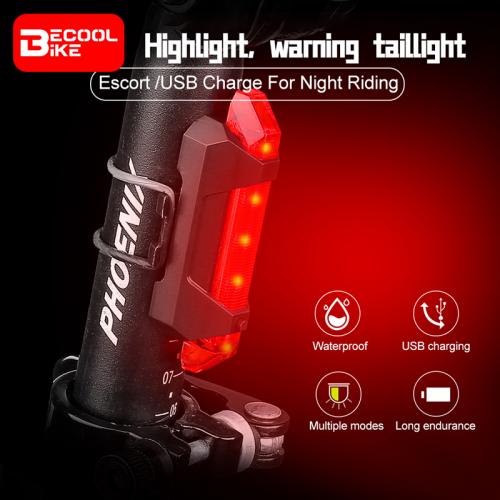 4 Modes Bicycle Tail Light LED Bike Rear Lamp USB Rechargeable Mountain Road Bike Taillight for Night Safety Riding Bike Lamp BC-TL5411