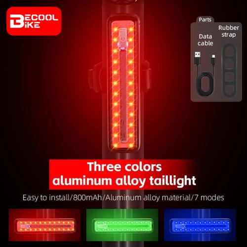Tail Light 800mAh USB Charging Aluminum Alloy Warning Safety Rear Light Portable Bicycle MTB Light Bike Accessories BC-TL5465