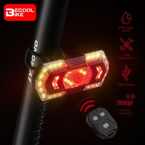 Wireless Remote Rear Light Flashing Beep Turn Signal Bicycle Indicators USB Rechargeable Taillight Cycling Accessory BC-TL5611